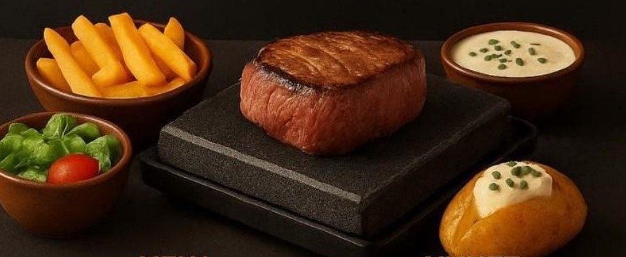 Fleisch auf Vulkanstein