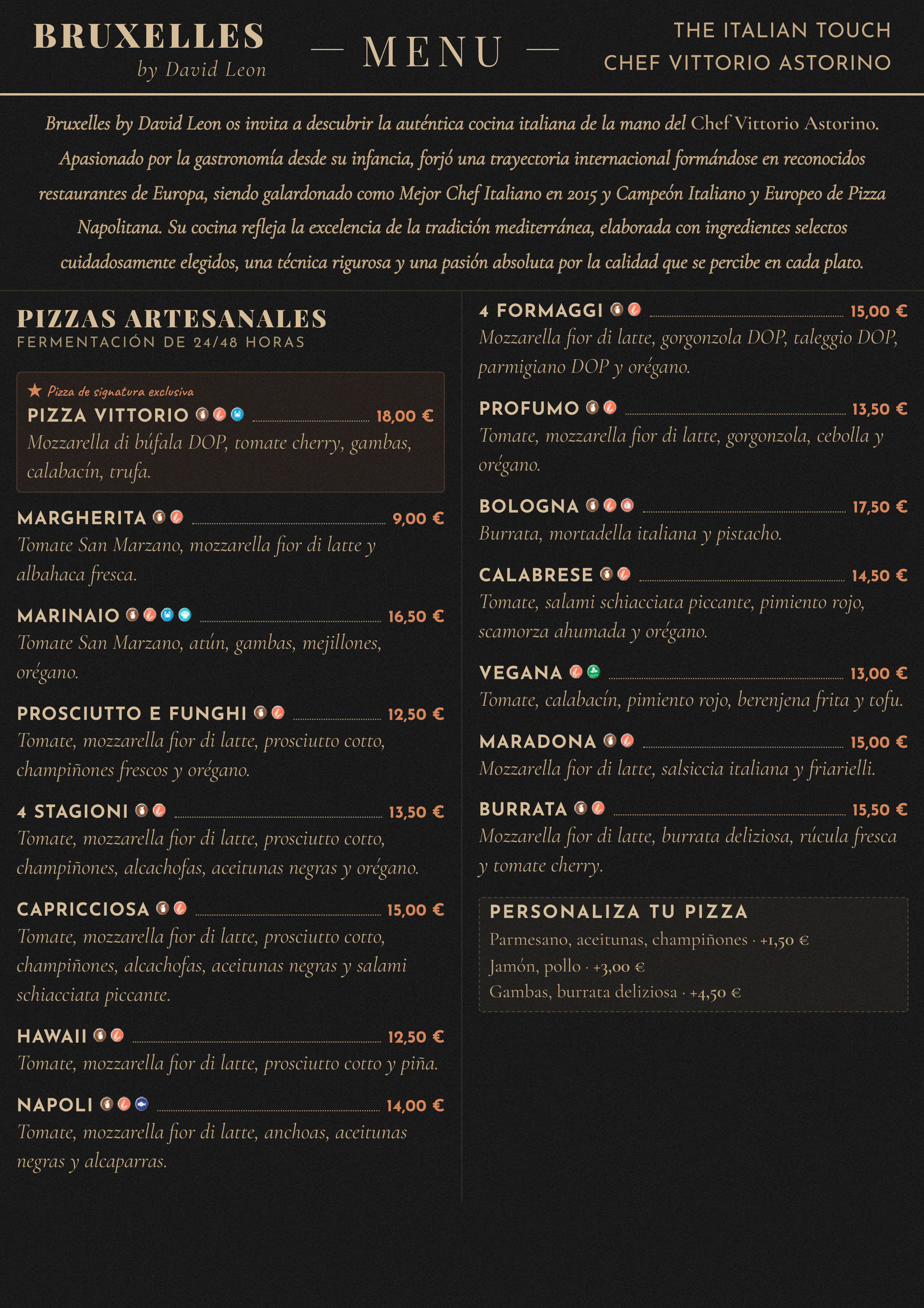 Menú Italiano & Pizzas — Página 1