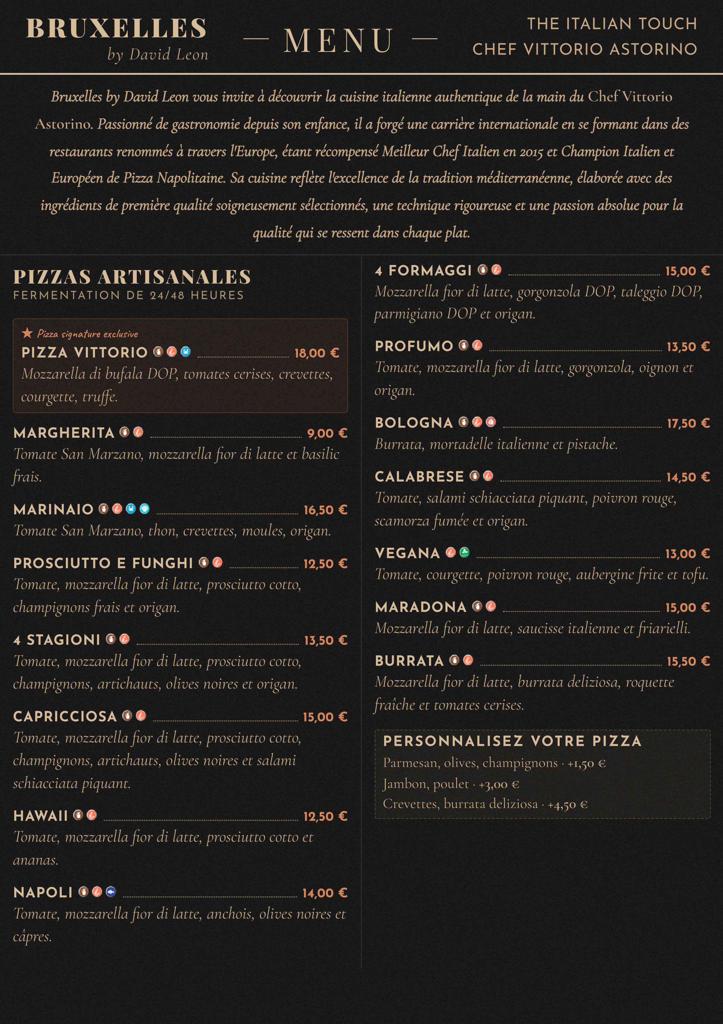 Menu Italien & Pizzas — Page 1